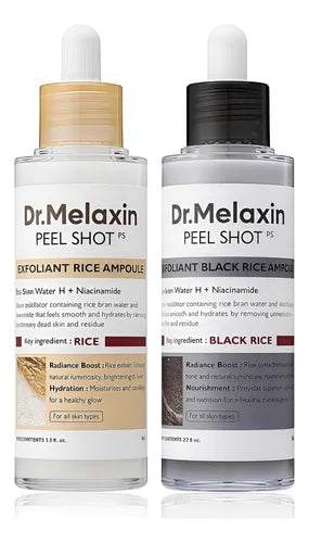 Dr. Melaxin Peel Shot 2X1 – DUO EXFOLIANTE: Arroz blanco + Arroz negro